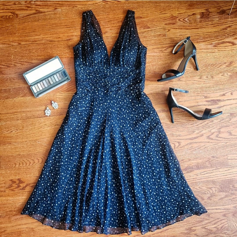 WHBM - Silk Deep V Dress